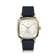 1954 Amalfi Mechanical by AV86 luxury dress watch with polished gold cushion case, vintage dial, small seconds, leather strap