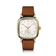 1954 Amalfi Mechanical, Gold / Off White by AV86 luxury dress watch with polished gold cushion case, mechanical movement, leather strap