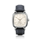 1954 Amalfi Mechanical, Steel / Off White watch by AV86 with dark blue leather strap and vintage-inspired design.