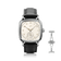 1954 Amalfi Mechanical, Steel / Off White by AV86, vintage-inspired watch with steel case and black leather strap detailing.