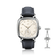 1954 Amalfi Mechanical, Steel / Off White watch by AV86 with dark blue leather strap and vintage-inspired dial design