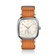 1954 Amalfi Mechanical, Steel / Off White watch by AV86 featuring a vintage-inspired dial and orange NATO strap design.