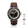 1956 Marine by AV86 vintage-inspired diver with sapphire crystal, rotating bezel, black dial, and brown leather strap with deployant clasp