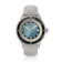 1956 Marine Automatic, Steel / Blue Fade by AV86 featuring a vintage-inspired blue fade dial and light grey leather strap in Danish design style.