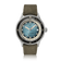 1956 Marine Automatic, Steel / Blue Fade vintage-inspired watch by AV86 with blue fade dial and textured olive green strap