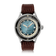 1956 Marine Automatic, Steel / Blue Fade watch by AV86 with brown leather strap, vintage-inspired luxury timepiece and sapphire crystal
