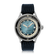 1956 Marine Automatic, Steel / Blue Fade by AV86 featuring a vintage-inspired blue gradient dial and black bezel with textured strap.