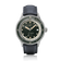 1956 Marine Automatic, Steel / Green wristwatch by AV86 featuring vintage-inspired design, green dial, and black leather strap.