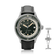1956 Marine Automatic, Steel / Green vintage-inspired watch by AV86 with green bezel and black leather strap detailed design