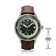 1956 Marine Automatic, Steel / Green wristwatch by AV86 with vintage-inspired dial and brown leather strap with deployant clasp