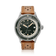 1956 Marine Automatic, Steel / Green by AV86 luxury vintage-inspired watch with green dial and perforated brown leather strap