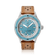 1956 Marine by AV86 vintage-inspired diver watch with sapphire crystal, rotating bezel, and perforated brown leather strap