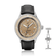 1956 Marine Automatic, Steel / Sand with sand-colored dial, steel bezel, black leather strap, and date display by AV86.