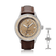 1956 Marine Automatic, Steel / Sand with brown leather strap, beige dial, and stainless steel case by AV86 vintage-inspired design