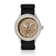 1956 Marine Automatic, Steel / Sand vintage-inspired watch by AV86 with sand dial, steel case, and black woven strap luxury timepiece