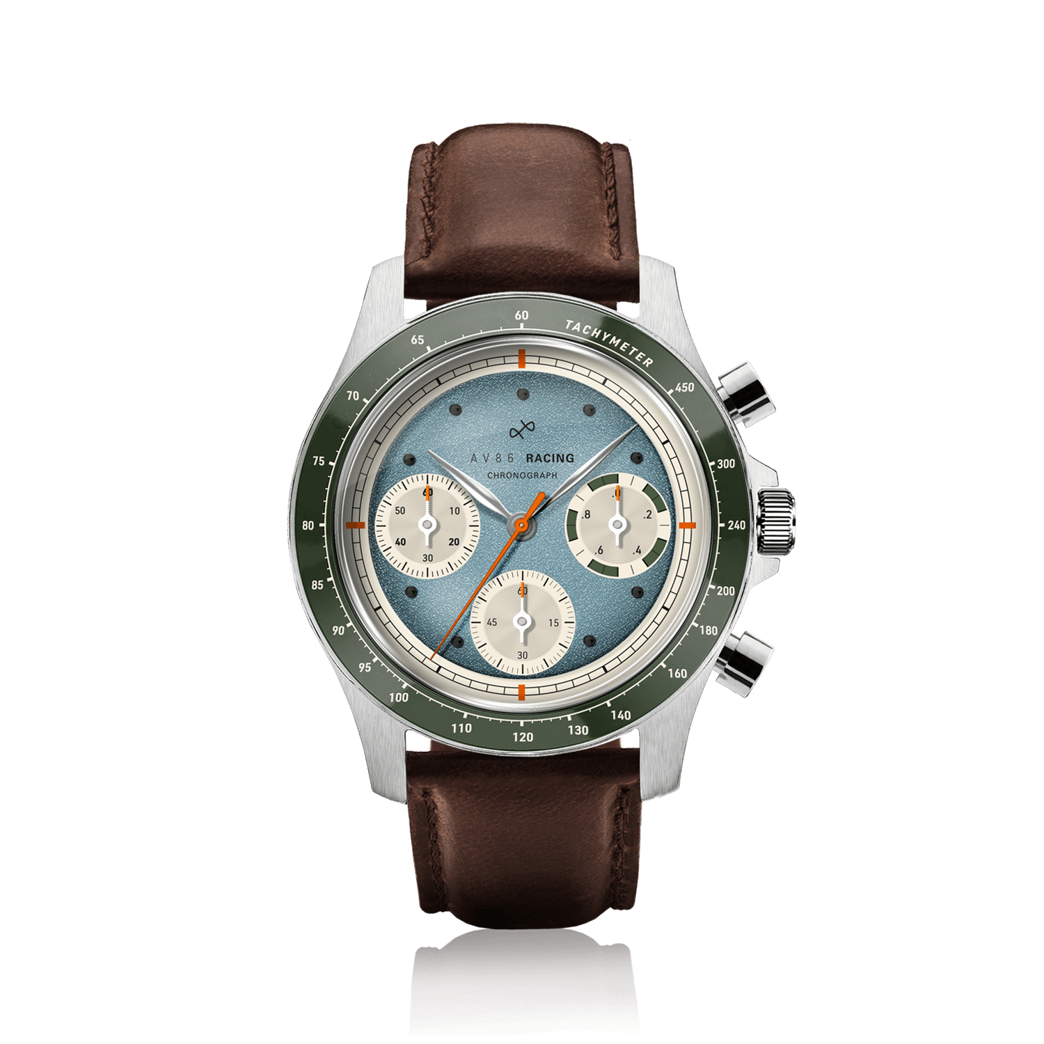 1960 Racing Chronograph, Steel / Sky Blue & Green