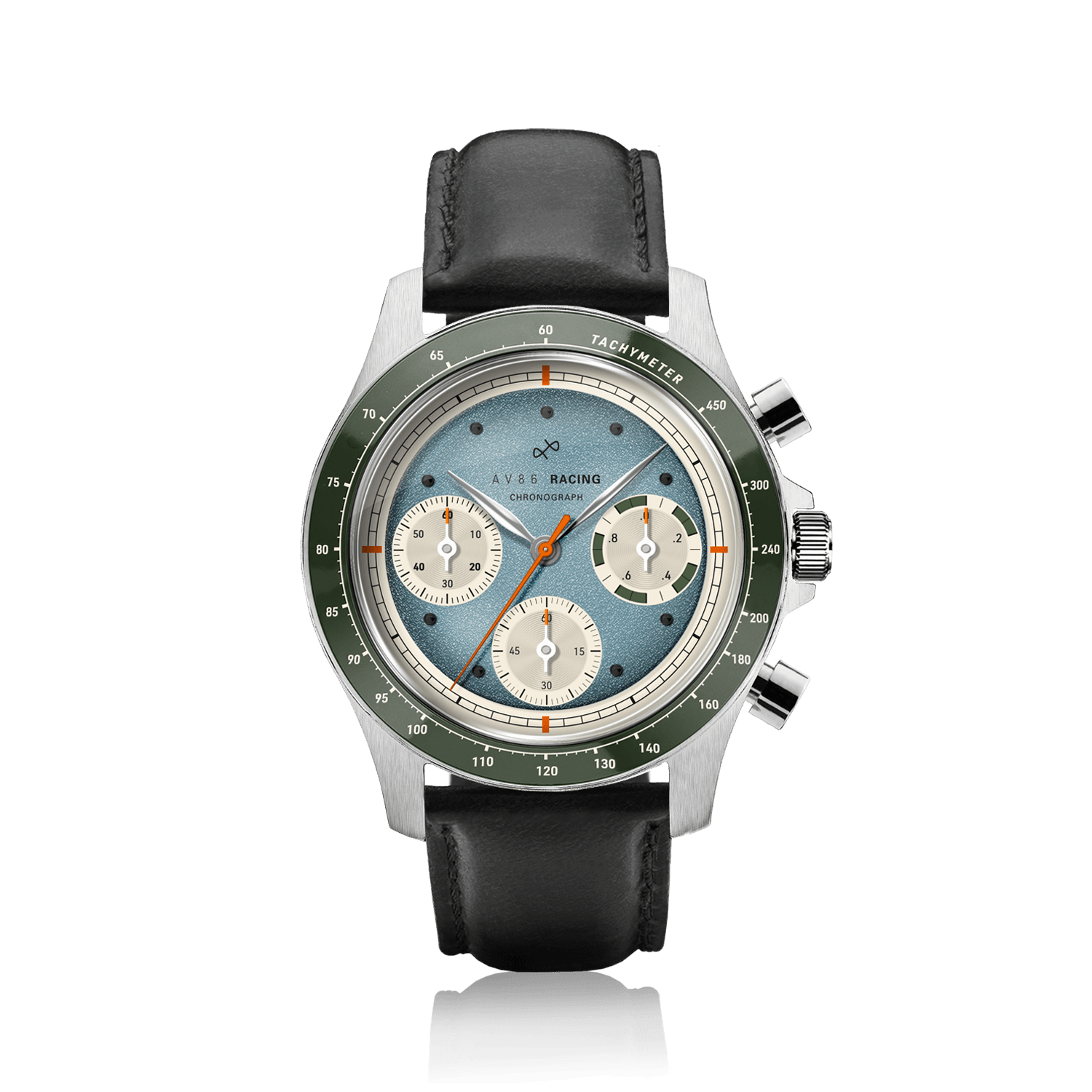 1960 Racing Chronograph, Steel / Sky Blue & Green