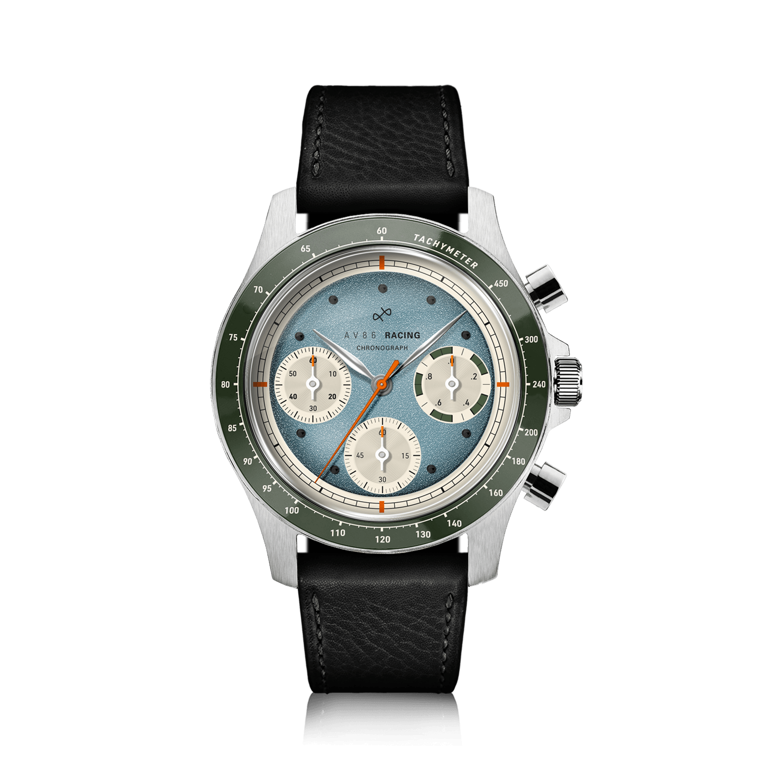 1960 Racing Chronograph, Steel / Sky Blue & Green