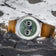 1968 Moonphase by AV86 luxury moonphase watch with textured dial, sapphire crystal, and soft brown suede strap