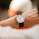 1968 Mechanical by AV86 automatic watch with vintage-inspired dial, sapphire crystal, and black leather strap on wrist