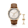 1968 Sixtyeight by AV86 vintage-inspired dress watch with delicate dial, sapphire crystal, gold case, and brown leather strap