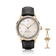 1968 Sixtyeight by AV86 vintage-inspired dress watch with sapphire crystal, gold case, and black leather strap with deployant clasp