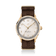 1968 Sixtyeight by AV86 vintage-inspired dress watch with sapphire crystal, gold case, and brown fabric strap