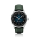 1968 Sixtyeight by AV86 vintage-inspired dress watch with sapphire crystal, blue sunray dial, and green leather strap