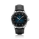 1968 Sixtyeight by AV86 vintage-inspired dress watch with sapphire crystal, blue sunray dial, and black leather strap