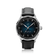1968 Sixtyeight by AV86 vintage-inspired dress watch with sapphire crystal, blue sunray dial, and black leather strap