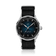 1968 Sixtyeight by AV86 vintage-inspired dress watch with sapphire crystal, sunray dial, and black textured fabric strap