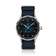 1968 Sixtyeight by AV86 vintage-inspired dress watch with sunray dial, sapphire crystal, and textured fabric strap