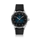 1968 Sixtyeight by AV86 vintage-inspired dress watch with sapphire crystal, blue sunray dial, and black fabric strap