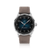 1968 Sixtyeight by AV86 vintage-inspired dress watch with sapphire crystal, blue sunray dial, and taupe leather strap