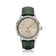 1968 Sixtyeight by AV86 vintage-inspired dress watch with sapphire crystal, polished case, champagne dial, and green leather strap