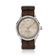 1968 Sixtyeight by AV86 vintage-inspired dress watch with domed sapphire crystal, subtle dial details, and brown textured fabric strap