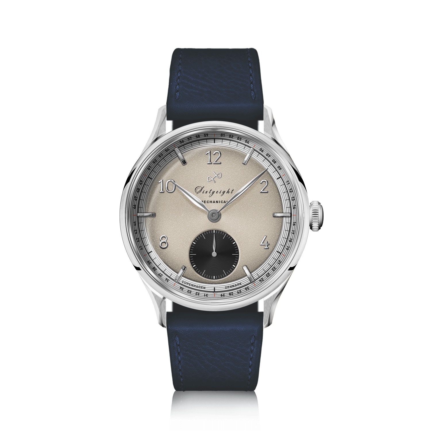 1968 Mechanical (Hand-Wound) by AV86 vintage-inspired dress watch with mechanical movement, sapphire crystal, and leather strap