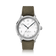 1968 Sixtyeight by AV86 vintage-inspired dress watch with sapphire crystal, clean white dial, and textured fabric strap