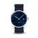 1971 Automatic, Night Blue - Swiss Made by AV86 luxury automatic watch with sapphire crystal, blue textured fabric strap, and date window