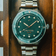 1926 At'sea, Green Turtle Vintage – 39MM vintage-inspired diver by AV86 with sapphire crystal, rotating bezel, and metal bracelet strap
