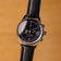 1934 Telechron by AV86 features a vintage-inspired chronograph with a black dial, dual subdials, date window, sapphire crystal, polished steel case, and black leather strap, exemplifying Nordic minimalism and horological excellence.