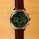 1934 Telechron by AV86 vintage-inspired chronograph with telemeter, sapphire crystal, steel case, and brown leather strap