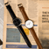 1934 Telechron, Steel / Black by AV86, a vintage-inspired chronograph featuring a polished case, dual subdials, date window, sapphire crystal, and a smooth black leather strap embodying Nordic minimalism and horological precision.