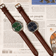 1934 Telechron by AV86 vintage-inspired chronograph with telemeter, sapphire crystal, and brown leather strap