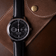 1934 Telechron, Steel / Black by AV86 showcases a refined chronograph with a black dial, dual subdials, date window, sapphire crystal, and a smooth black leather strap reflecting Scandinavian minimalist luxury.