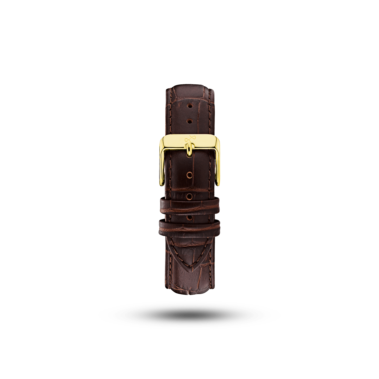 Leather - Brown Croco strap by AV86 crafted from high-quality leather with gold plated pin buckle and engraved branding