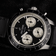 1960 Racing Chronograph by AV86 vintage-inspired with tachymeter bezel, sapphire crystal, and perforated leather strap