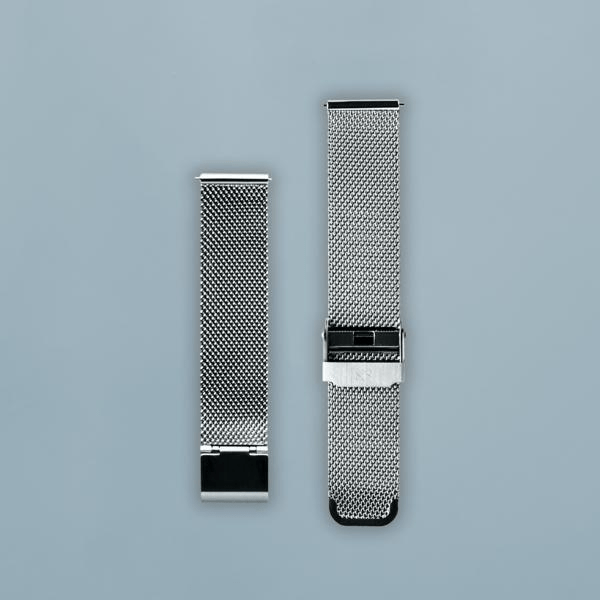Mesh Band - Steel by AV86 stainless steel two-piece interchangeable strap with signature bow logo buckle and fine mesh weave