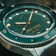 1926 At'sea, Green Turtle Vintage – 39MM by AV86 vintage-inspired diver with sapphire crystal, compass bezel, and metal bracelet strap