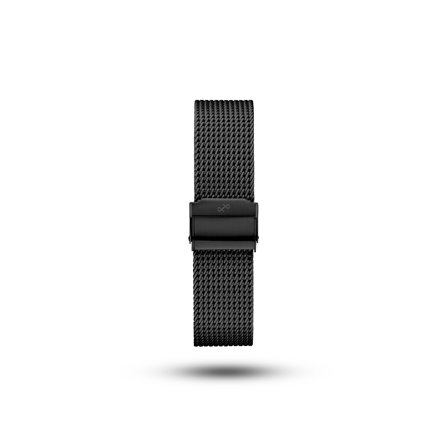 Heavy Mesh Band - All Black by AV86 with finely woven stainless steel mesh and signature bow logo clasp buckle design